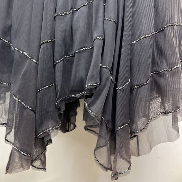 Free People gray embroidered strapless event dress size O - Picture 7 of 11